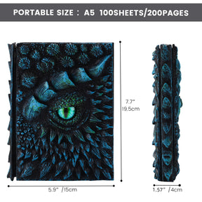 Dragon Eye 3D Embossed Journal - Handmade Resin Engraved Notebook